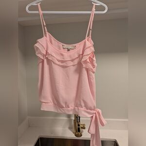 RW&CO. Pink Ruffle Strap Top